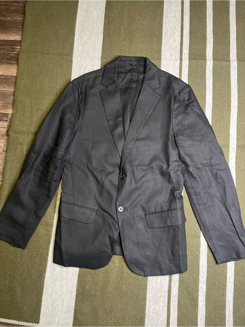 Quince Black Two-Button Men's Blazer